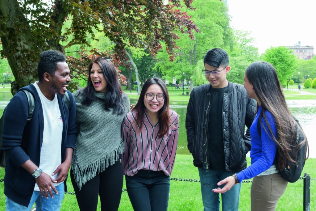 Ec boston students chatting